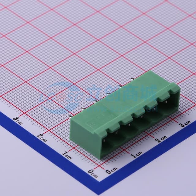 1x6P 5.08mm 排数:1 每排P数:6 【插拔】实物图