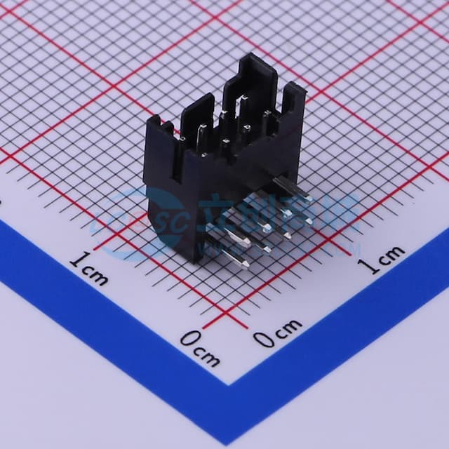 黑色 2x4P 间距:2mm 弯插【插件】实物图