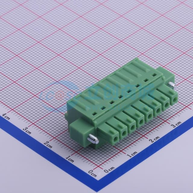 3.81mm 1x8P 排数:1 每排P数:8 螺丝固定实物图