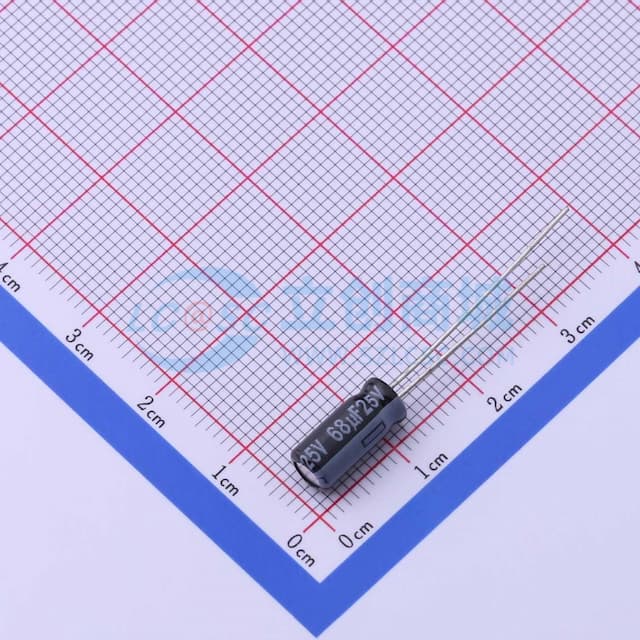 68uF ±20% 25V 【引线】实物图