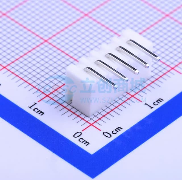1x5P 间距:2.5mm 弯插 系列:XH【插件】实物图