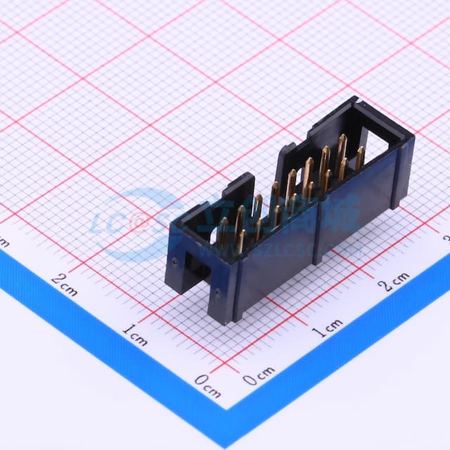 2.54mm 2x8P 排数:2 每排P数:8 【插件】实物图