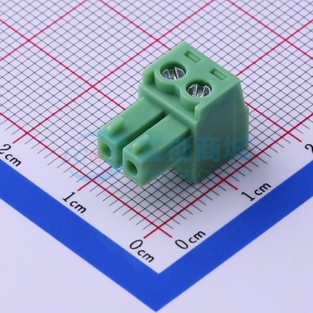 【焊接辅料】3.81mm 1x2P 排数:1 每排P数:2实物图