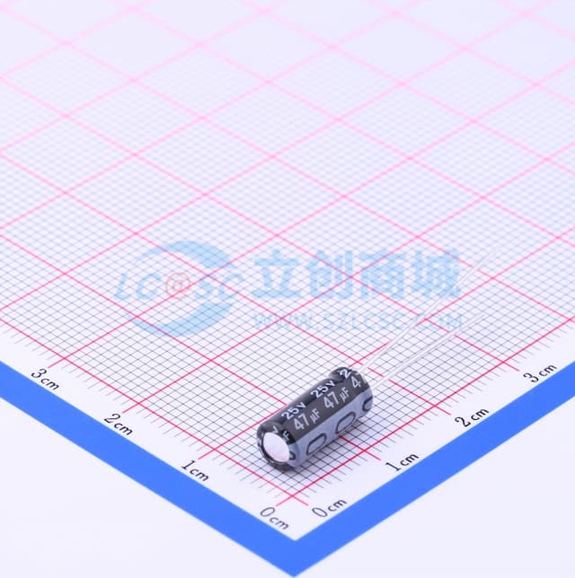 47uF ±20% 25V 【引线】实物图