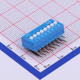 间距2.54mm 平拨,凸起式 8位拨码开关 【拨码】缩略图