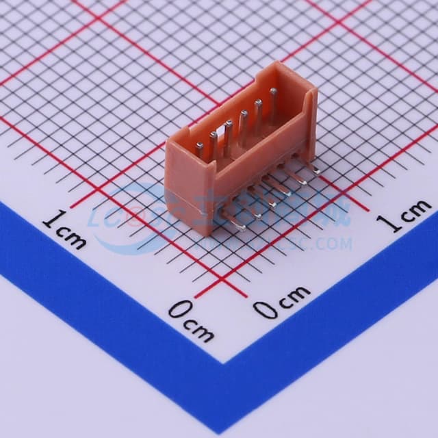 土黃 1x6P 间距:1.25mm 弯插【插件】实物图
