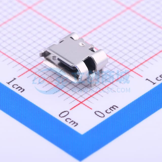 Micro-B 母 卧贴实物图
