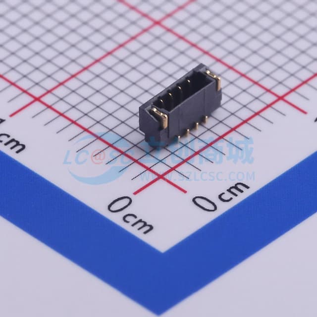 黑色 1x4P 间距:0.8mm 卧贴实物图