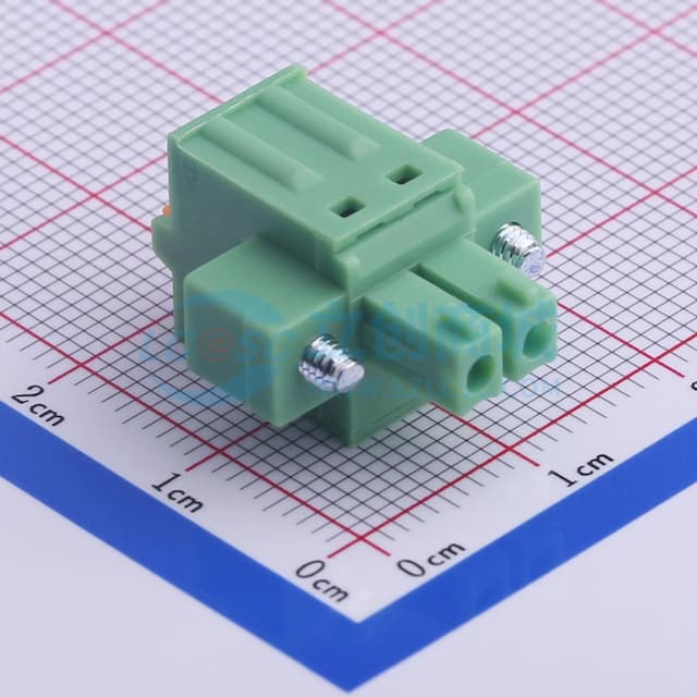 3.81mm 1x2P 排数:1 每排P数:2 螺丝固定实物图