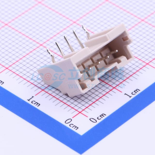 1x5P 间距:2.5mm 弯插 系列:XA 【插件】实物图