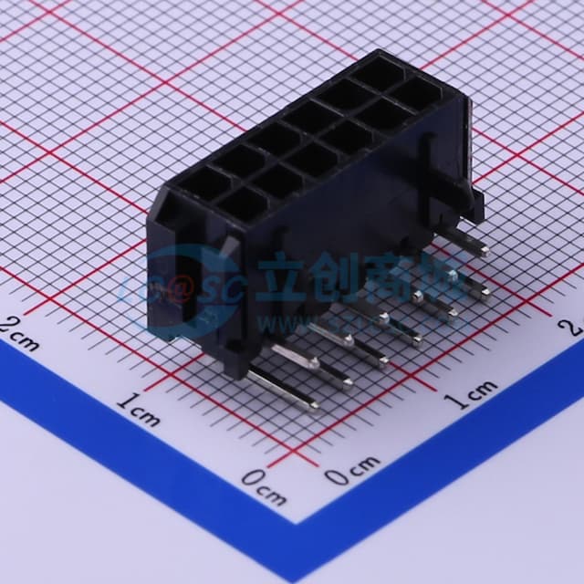 黑色 2x6P 间距:3mm 弯插【插件】实物图