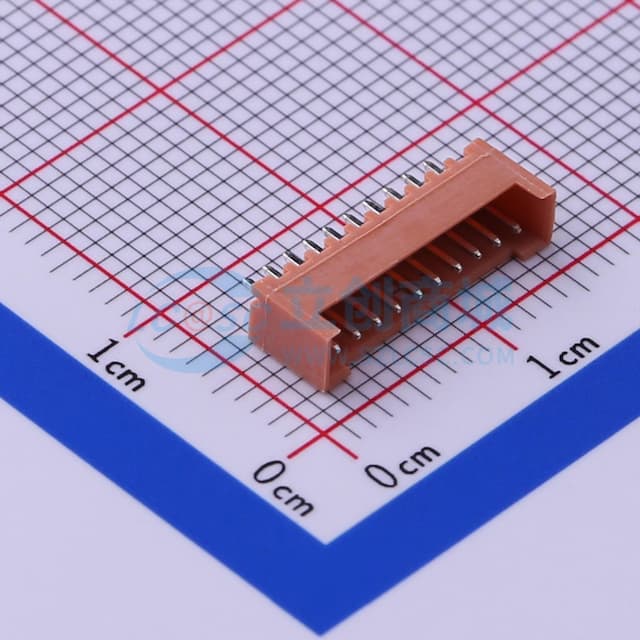 土黃 1x10P 间距:1.25mm 直插【插件】实物图