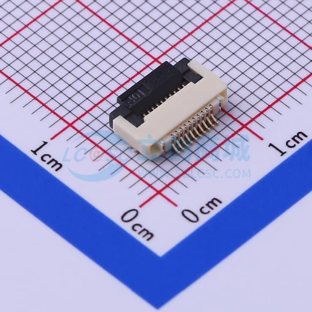 间距:0.5mm P数:10P 翻盖式 下接实物图