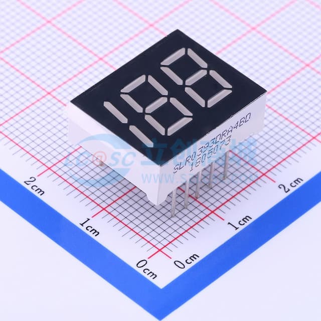 3位0.39英寸红色数码管 共阳极 【LE】实物图