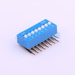 间距2.54mm 平拨,凸起式 8位拨码开关 【拨码】缩略图