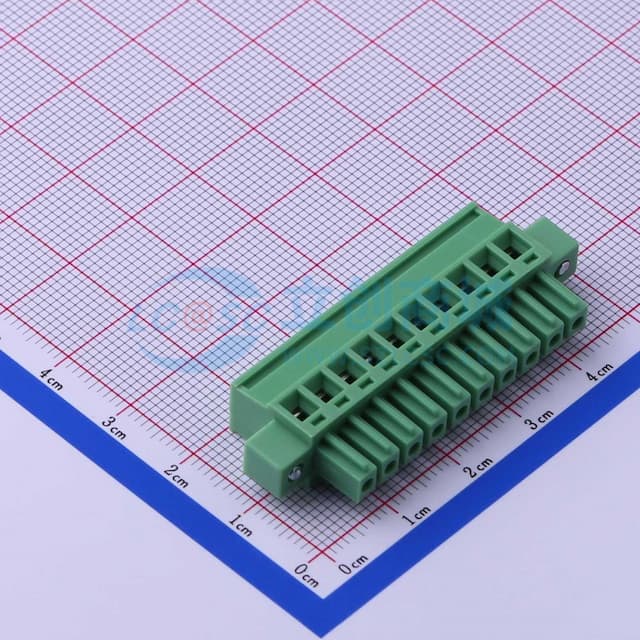 3.81mm 1x10P 排数:1 每排P数:10 螺丝固定实物图