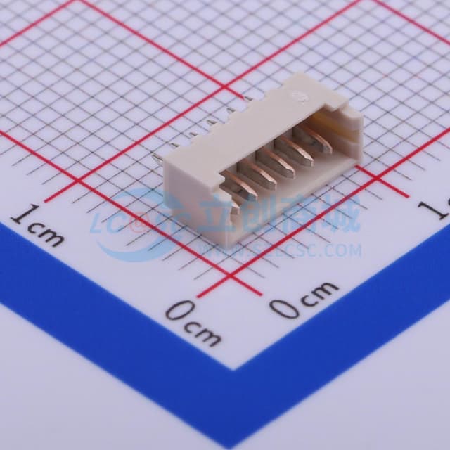 1x6P 间距:1.25mm 直插 系列:PicoBlade(MX 1.25) 【插件】实物图