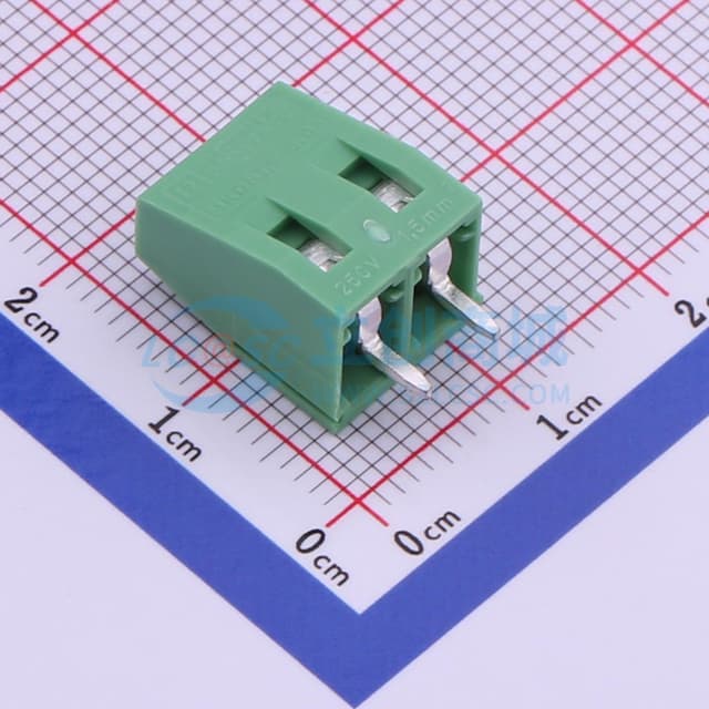 5.08mm 1x2P 排数:1 每排P数:2 直插 【螺钉】实物图