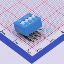 间距2.54mm 平拨,凸起式 4位拨码开关 【拨码】缩略图