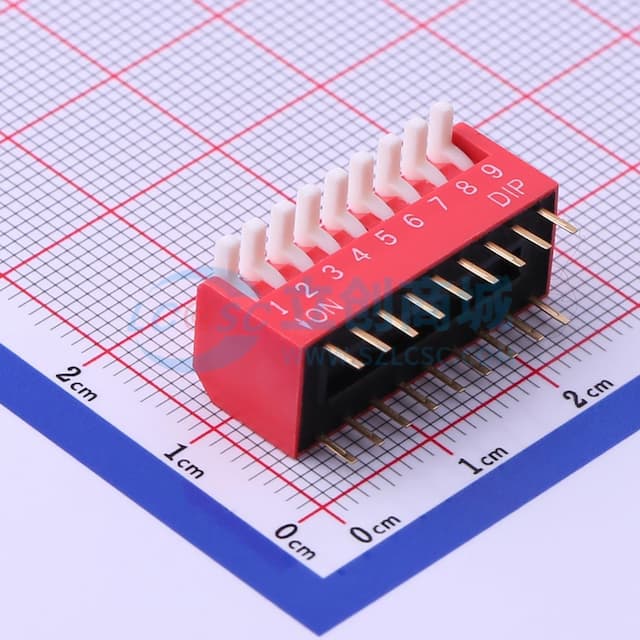 间距2.54mm 琴键 9位拨码开关 【拨码】实物图