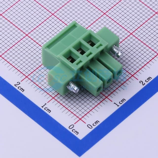 3.81mm 1x3P 排数:1 每排P数:3 螺丝固定实物图