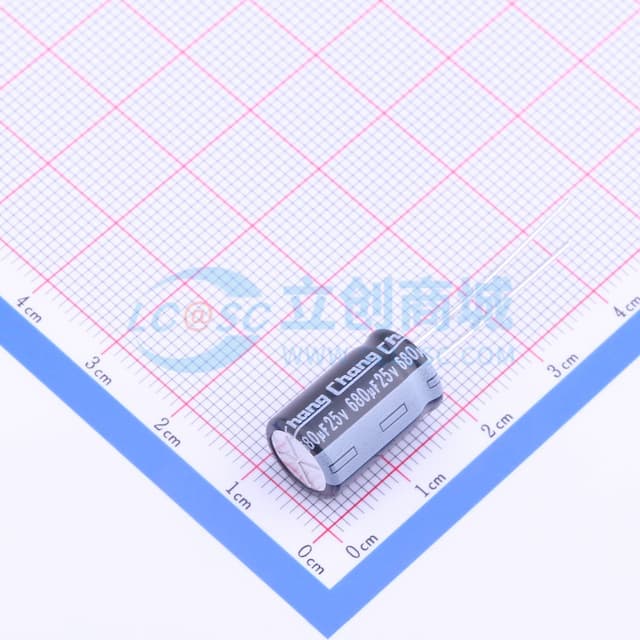680uF ±20% 25V 【引线】实物图