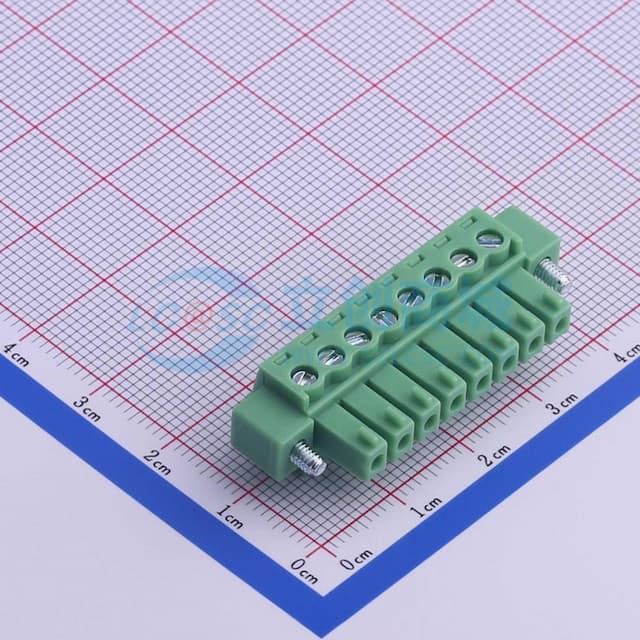 3.81mm 1x8P 排数:1 每排P数:8 螺丝固定实物图