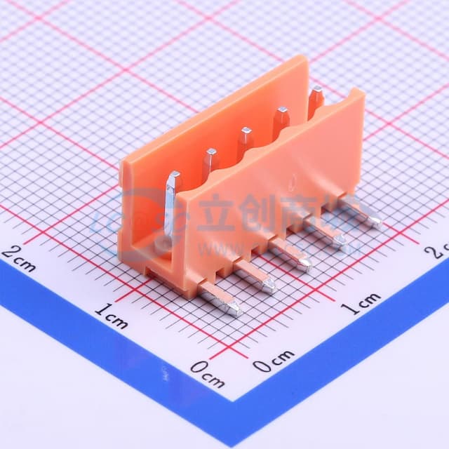 1x5P 间距:3.96mm 弯插 【插件】实物图