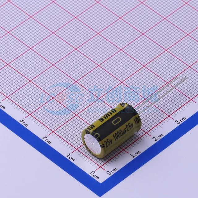 1000uF ±20% 25V 【引线】实物图