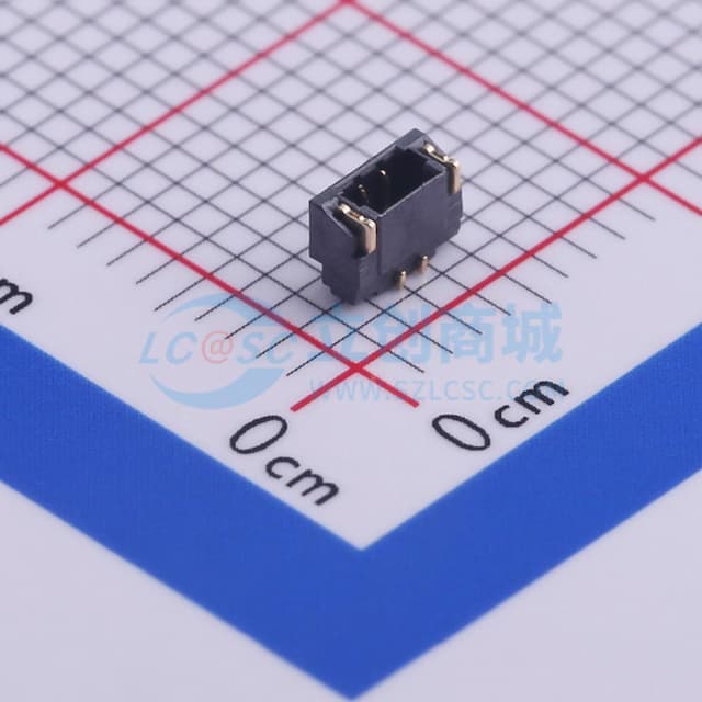 黑色 1x2P 间距:0.8mm 卧贴实物图