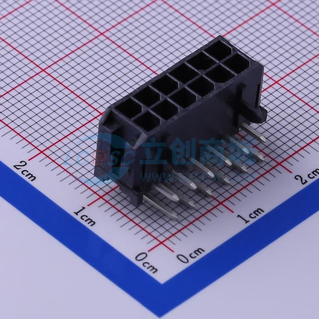 2x6P 间距:3mm 弯插 系列:Micro-Fit(MX 3.0) 【插件】实物图