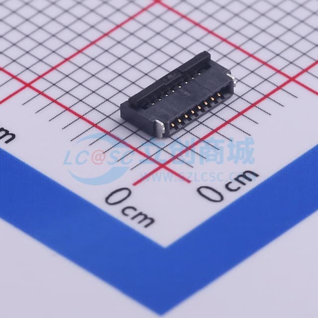 间距:0.5mm P数:8P 翻盖式 双侧触点/上下接实物图