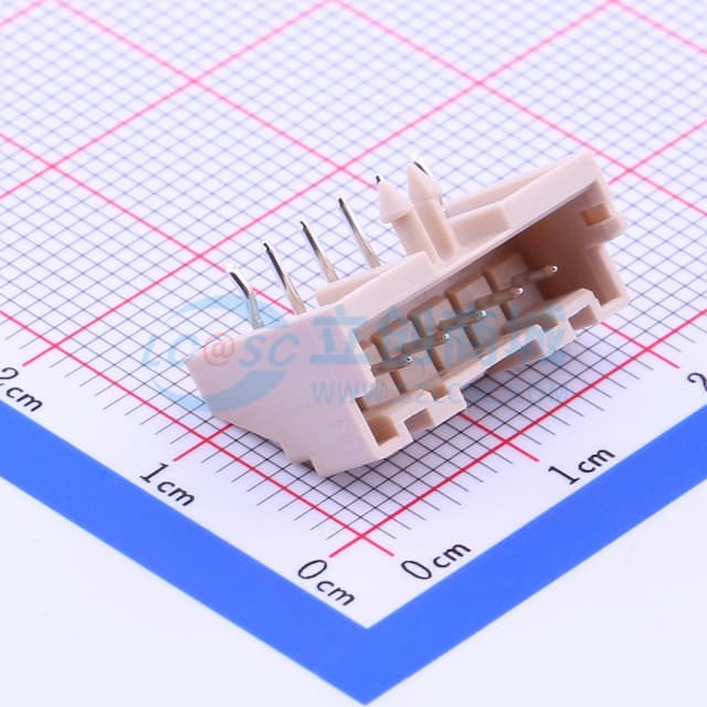 1x6P 间距:2.5mm 弯插 系列:XA 【插件】实物图
