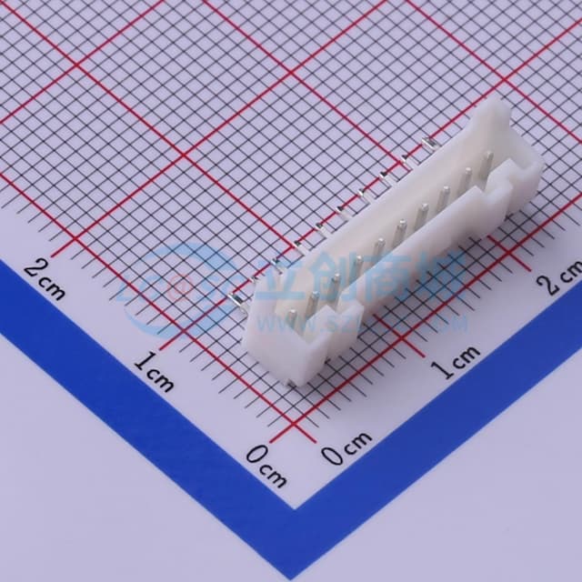 白色 1x10P 间距:2mm 弯插【插件】实物图