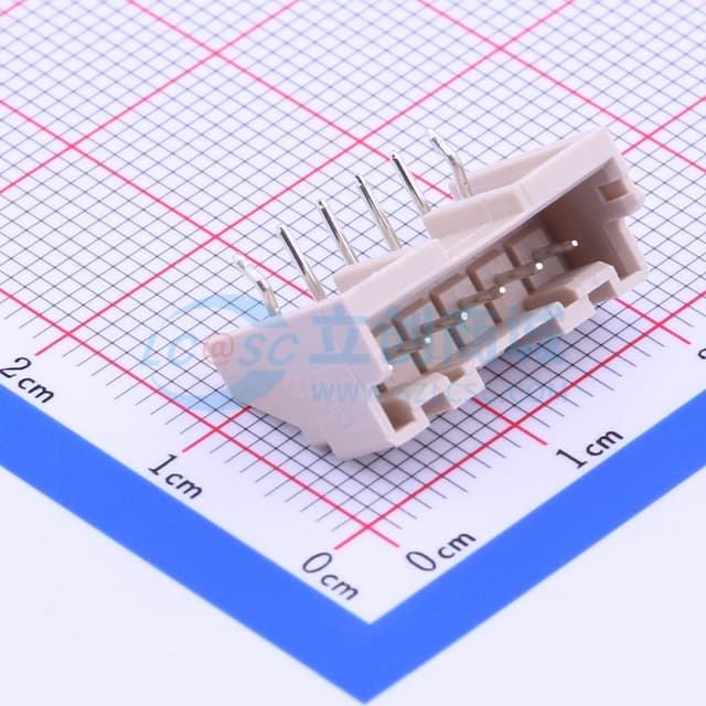 1x6P 间距:2.5mm 弯插 系列:XA【插件】实物图