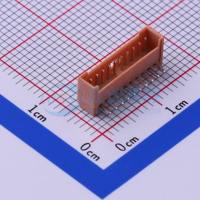 土黃 1x10P 间距:1.25mm 弯插【插件】实物图