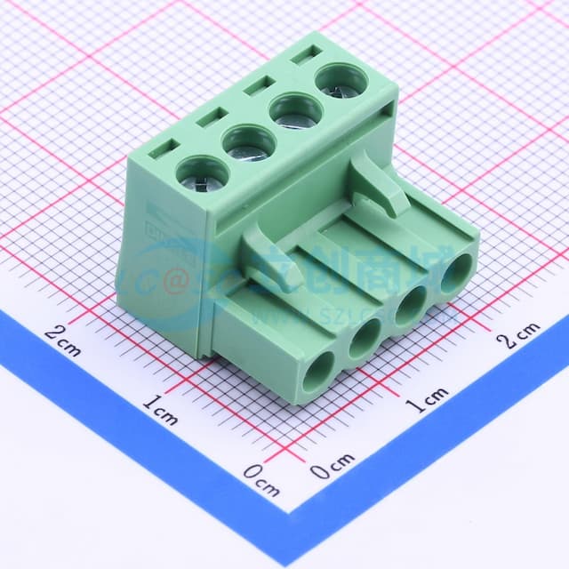 螺丝固定 1x4P 5mm 排数:1 每排P数:4实物图
