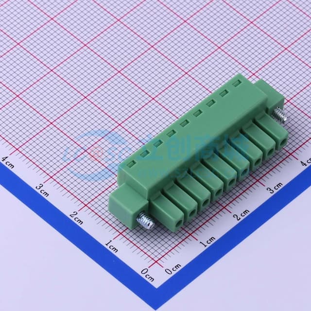 3.81mm 1x9P 排数:1 每排P数:9 螺丝固定实物图