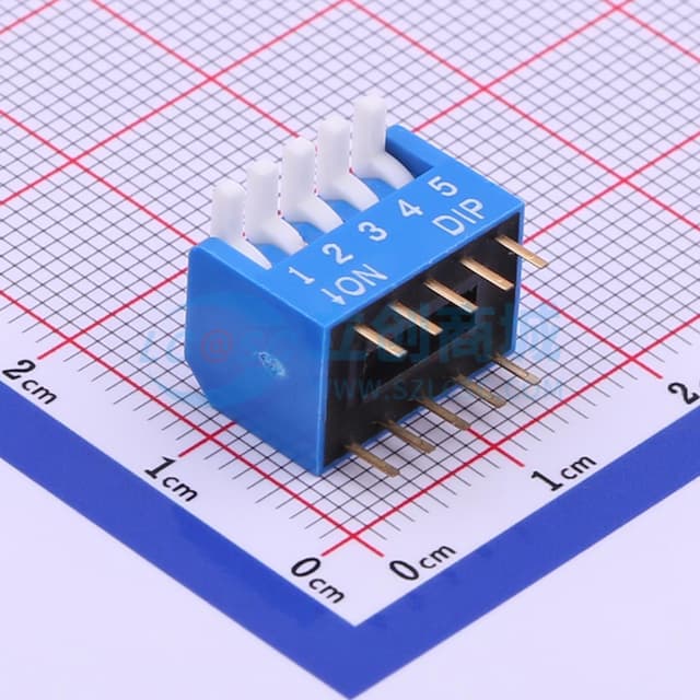 间距2.54mm 琴键 5位拨码开关 【拨码】实物图