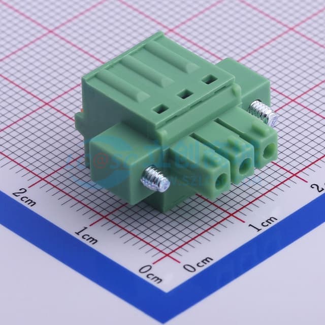 3.81mm 1x3P 排数:1 每排P数:3 螺丝固定实物图
