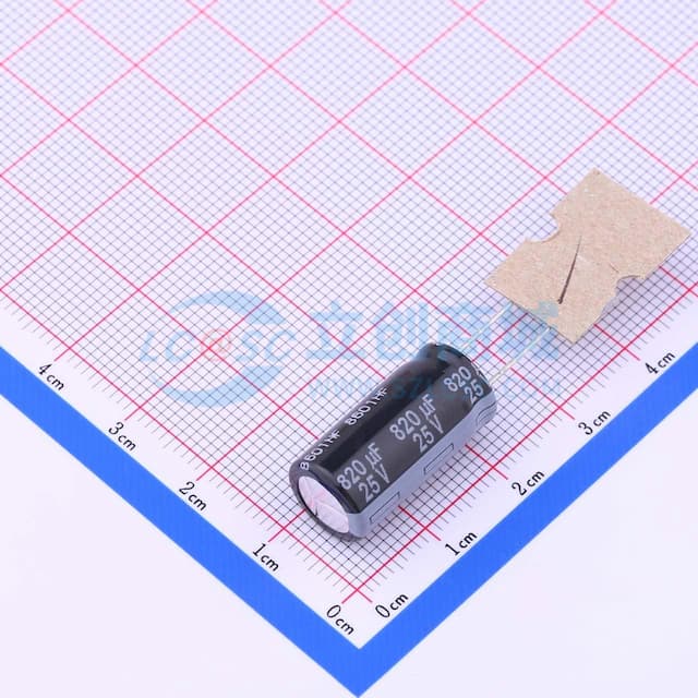 820uF ±20% 25V 【引线】实物图