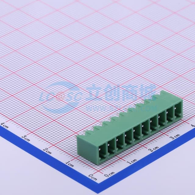 3.81mm 1x10P 排数:1 每排P数:10【插拔】实物图