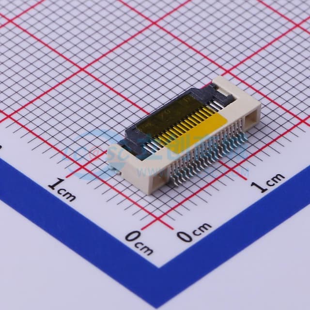 间距:0.5mm P数:20P 翻盖式 下接实物图