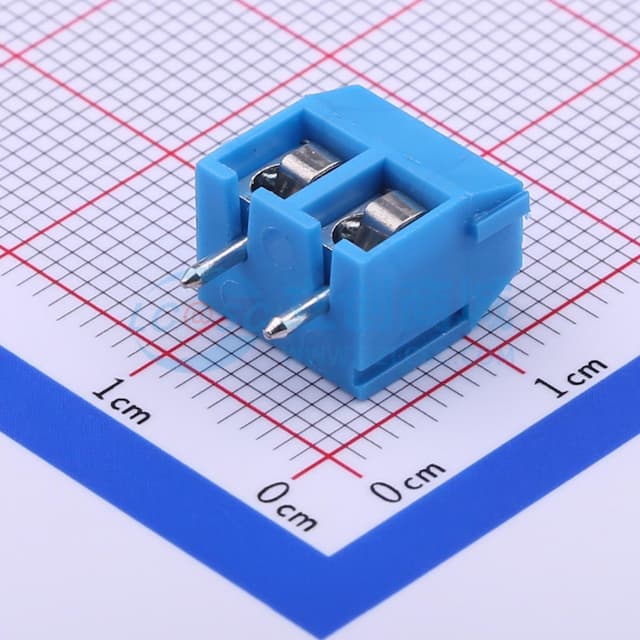 1x2P 5mm 直插 排数:1 每排P数:2【螺钉】实物图