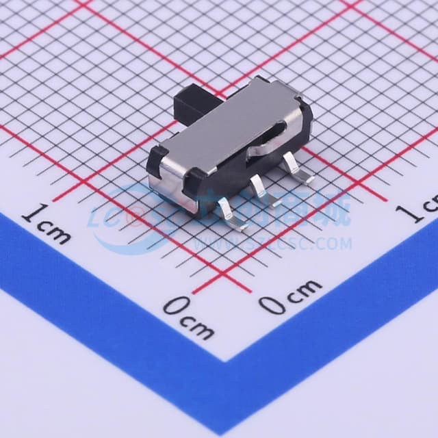 柄长2mm 卧贴双档 滑动开关实物图