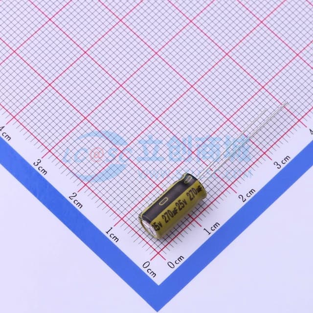 270uF ±20% 25V 【引线】实物图