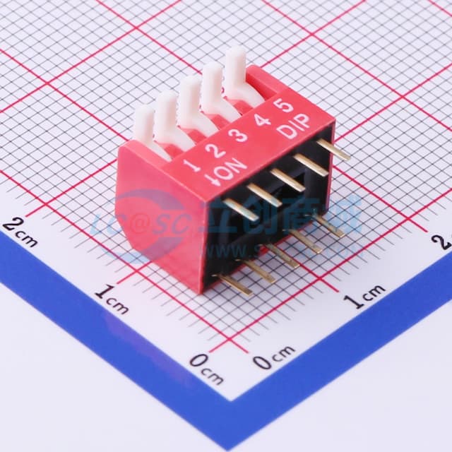 间距2.54mm 琴键 5位拨码开关 【拨码】实物图