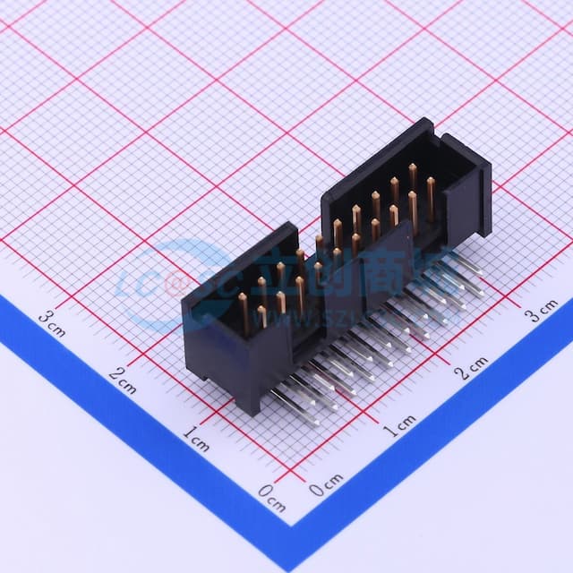 2x10P 间距:2.54mm 弯插【插件】实物图