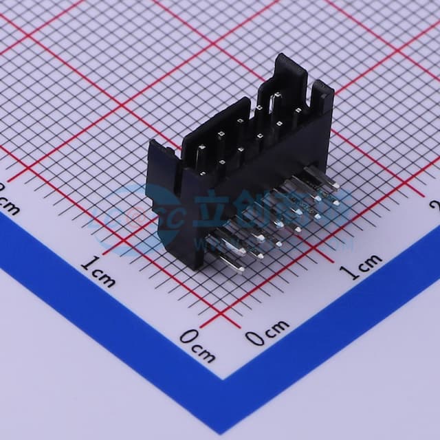 黑色 2x6P 间距:2mm 弯插【插件】实物图