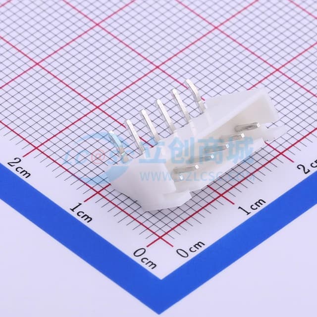 1x6P 间距:2.5mm 弯插 系列:XH 【插件】实物图